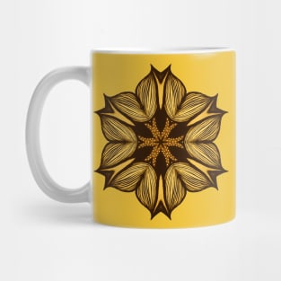 Yellow Flower Abstract Art In Ink Mug